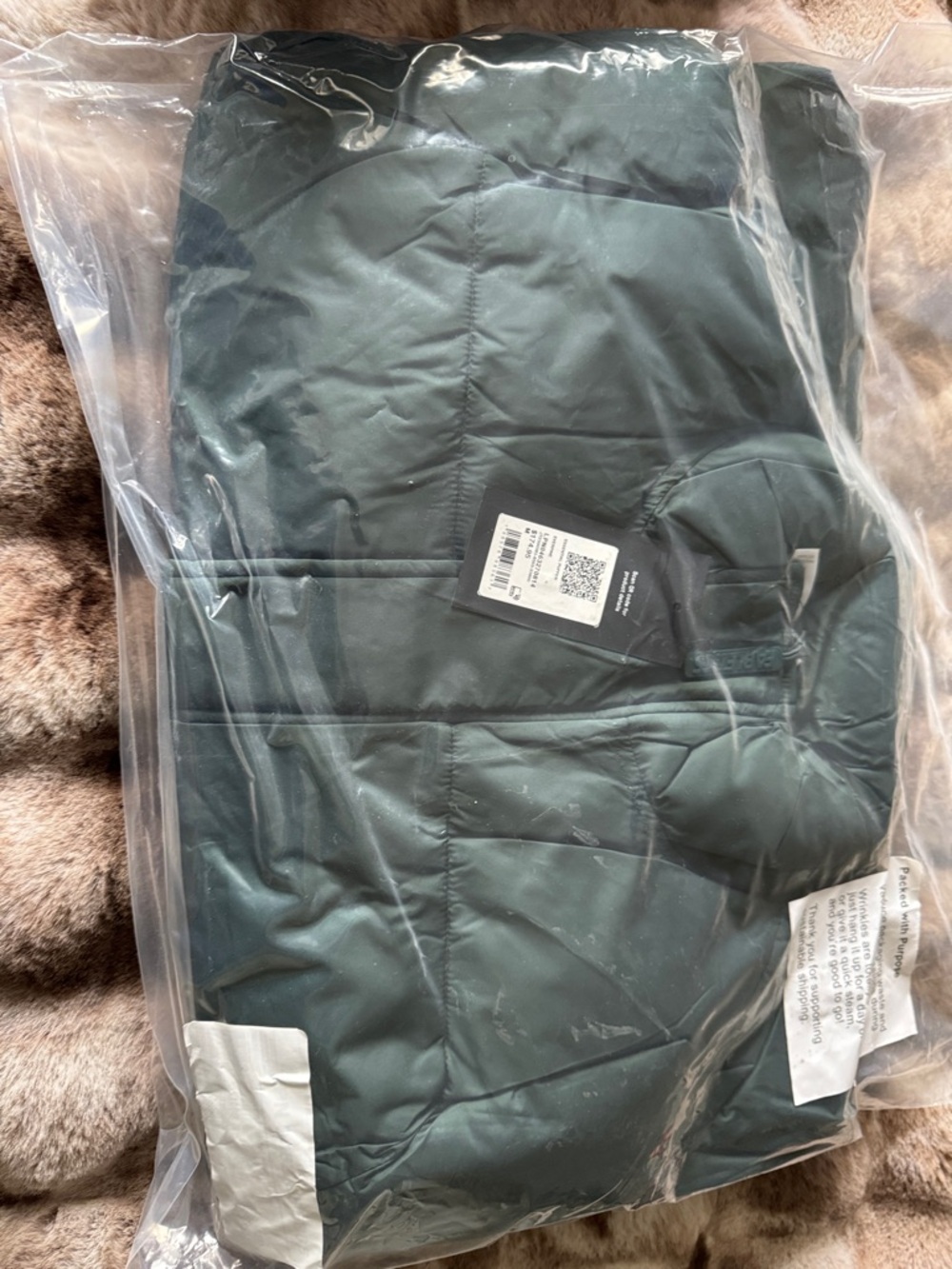 Fabletics Deep Forest Green Essential Puffer Jacket View 3